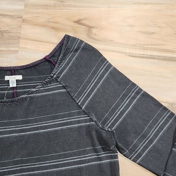 🔹️NWT Urban Outfitters Ecote Gray Striped Long Sleeve Top Large - Picture 4 of 9